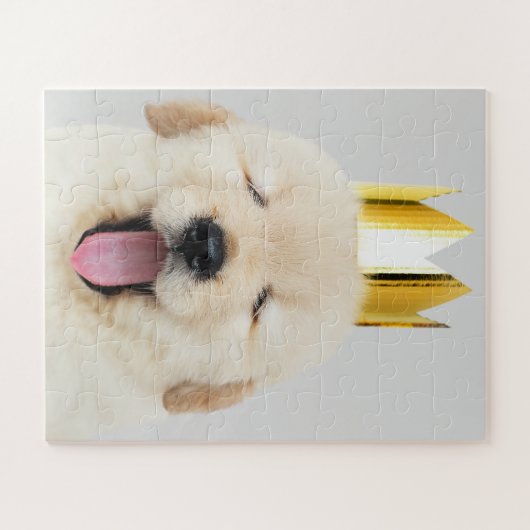 Puzzle Golden Retriever Puppy Sleepy en Couronne (Horizontal)