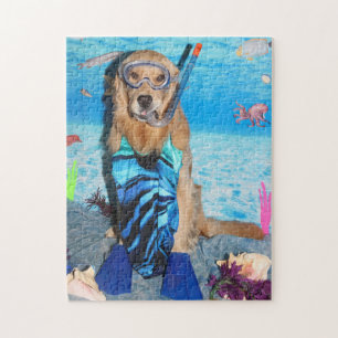 Puzzle Golden retriever Snorkeler