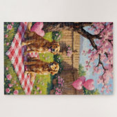 Puzzle Golden Retriever Valentine’s Day Art (Horizontal)
