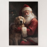Puzzle Golden Retriever with Santa Clause Christmas<br><div class="desc">Laissez-vous tenter par l'esprit des vacances grâce à notre design de Noël Père Noël et Chien. C'est l'ajout parfait à votre collection festive !</div>