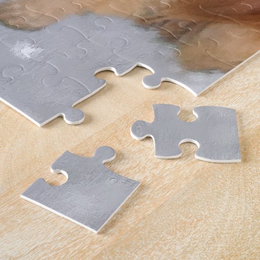 Puzzle Golden Retrievers Rencontrez Père Noël Christmas C (Côté)