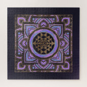Puzzle Golden Sri Yantra / Sri Chakra en lotus pastel (Horizontal)