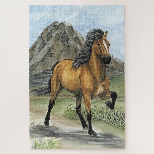 Puzzle Golden Tolt Islandais Horse and Mountain (Vertical)