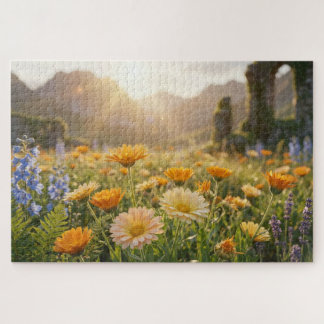 Puzzle Golden Wildflowers at Sunrise – Cinematic Floral