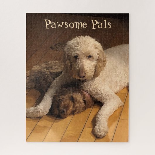 Puzzle Goldendoodle Best Friends - Adorable Dog Duo (Vertical)