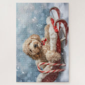 Puzzle Goldendoodle Chien Noël Festif (Vertical)