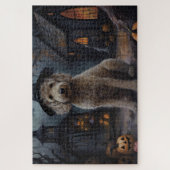 Puzzle Goldendoodle Citrouilles Halloween Épouvantable (Vertical)