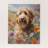Puzzle Goldendoodle en fleur (Vertical)