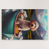 Puzzle Goldendoodle on a Paddle : Une aventure Pittoresqu (Horizontal)