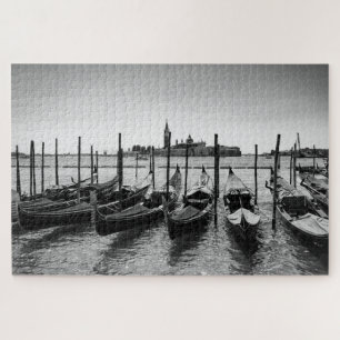 Puzzle Gondolas à Venise en noir et blanc