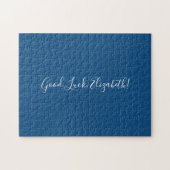 Puzzle Good Luck Custom Name Script on Solid Blue Funny (Horizontal)