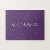 Puzzle Good Luck Nom personnalisé Script sur Solide Purpl (Horizontal)