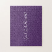 Puzzle Good Luck Nom personnalisé Script sur Solide Purpl (Vertical)