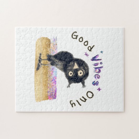 Puzzle Good Vibes seulement avec Chouette curieuse (Horizontal)