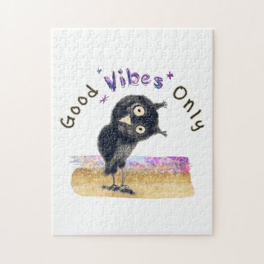 Puzzle Good Vibes seulement avec Chouette curieuse (Vertical)