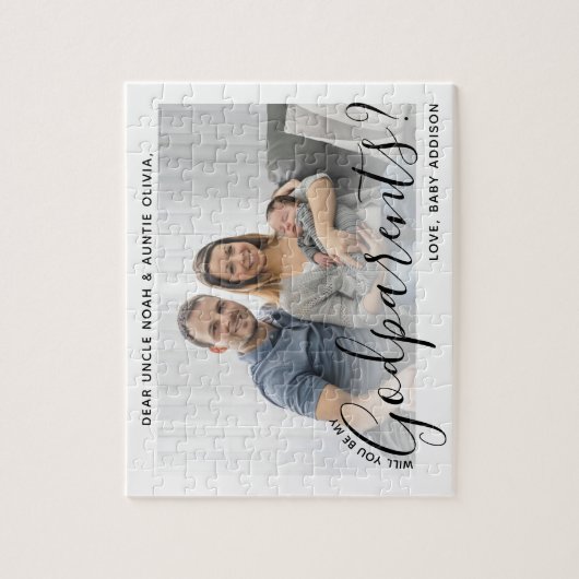 Puzzle Goparents Proposition Simple Script Moderne Photo (Vertical)