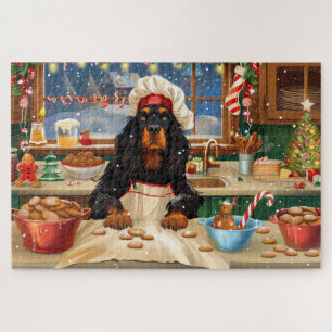Puzzle Gordon Setter Gâteau de vacances : Noël festif