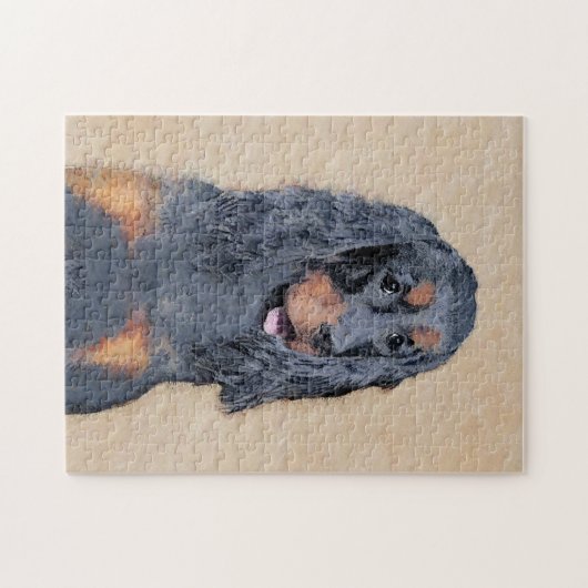 Puzzle Gordon Setter Peinture - Joli art original chien (Horizontal)