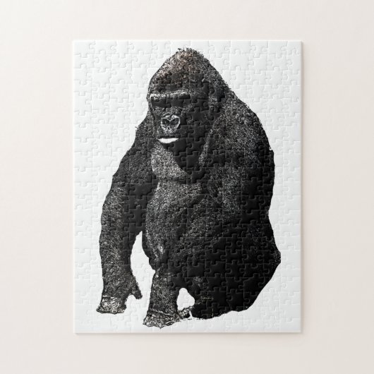Puzzle Gorilla Pop Art noir et blanc (Vertical)