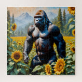 Puzzle Gorille Ape Dans Un Champ De Tournesol (Vertical)
