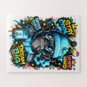 Puzzle Gorille de Graffiti Cool | Motivation d'Art de Rue (Horizontal)