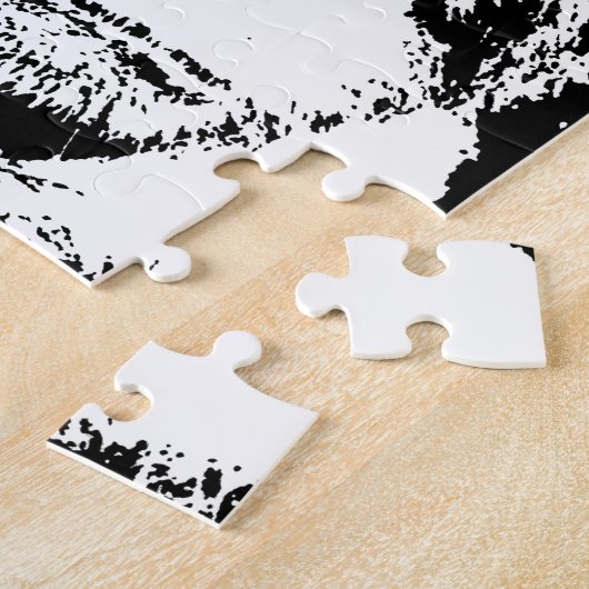 Puzzle Gorille noire et blanche (Côté)