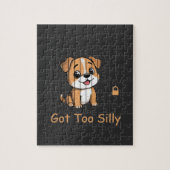 Puzzle Got Too Silly Funny Dog Pun Humor (Vertical)
