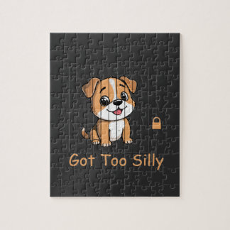 Puzzle Got Too Silly Funny Dog Pun Humor