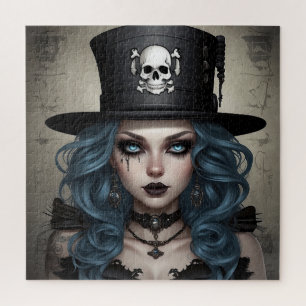 Puzzle Goth fille mignonne en chapeau supérieur