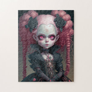 Puzzle Goth Girl Rose Noir Déplaisant mignon
