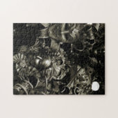 Puzzle Gothic Dark Masquerade Masks Black and White (Horizontal)