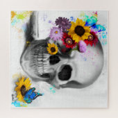 Puzzle Gothic Floral butterfly skull (Horizontal)