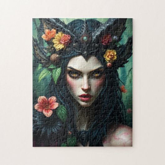 Puzzle Gothic Floral Forest Queen - Dark Nature Goddess (Vertical)