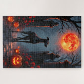 Puzzle Gothic Moonlight Halloween Art Greyhound (Horizontal)
