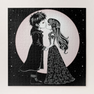 Puzzle Gothique Emo Enfants Kiss Valentine's Day