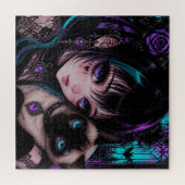Puzzle Gothique Emo | Fille Anime & Chat (Horizontal)