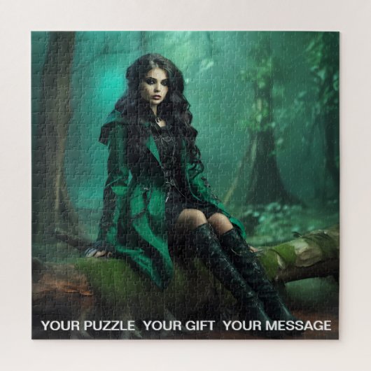 Puzzle Gothique Green Fille de Forêt Noire (Vertical)