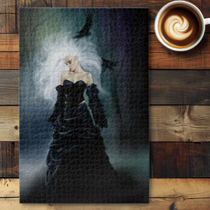 Puzzle Gothique Ravens Forêt Femme Noir