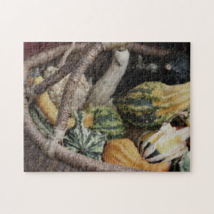 Puzzle Gourdes Fantastiques En Panier D'Osier Peinture Ph