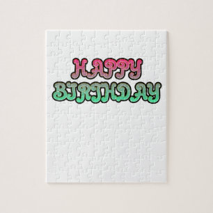 Puzzle Gradient coloré Bonne Typographie d'Anniversaire