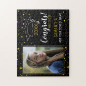 Puzzle Graduation de Black And Gold Congrats (Vertical)