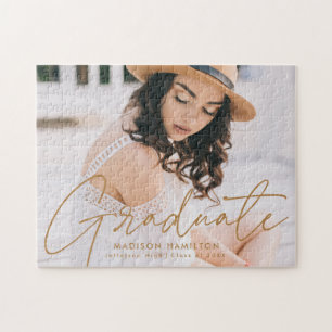 Puzzle Graduation de la photo de script or moderne