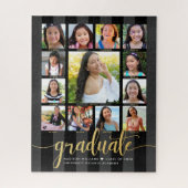 Puzzle Graduation d'or noir K-12 Collage photo Script (Vertical)