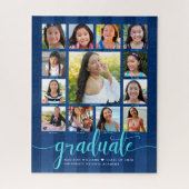 Puzzle Graduation en bleu marine K-12 13 Photo Collage Sc (Vertical)