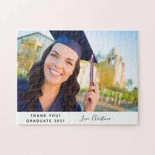 Puzzle Graduation merci photo personnalisée (Horizontal)