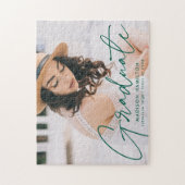 Puzzle Graduation photo de script vert moderne (Vertical)