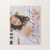 Puzzle Graduation photo de script violet moderne (Vertical)