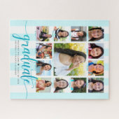 Puzzle Graduation Turquoise K-12 Collage photo Script (Horizontal)