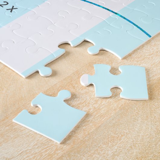 Puzzle Graduation Turquoise K-12 Collage photo Script (Côté)