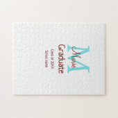 Puzzle Gradué ajouter nom monogramme vert rose simple min (Horizontal)